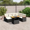 vidaXL 8 Piece Garden Sofa Set with Cushions Black Poly Rattan