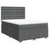 vidaXL Box Spring Bed with Mattress Dark Grey Double Fabric