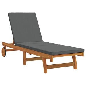 vidaXL Sun Lounger Reclining Brown 199 x 63 x 85 cm Solid Acacia Wood
