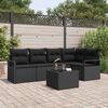 vidaXL Garden Sofa Set 6 pcs Black Poly Rattan and Powder-Coated Steel