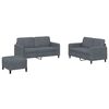 vidaXL 3 Piece Sofa Set Dark Grey Velvet