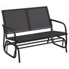 vidaXL Garden Glider Bench Black 120.5x76x86.5 cm Textilene&Steel