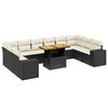 vidaXL 11 Piece Garden Sofa Set with Cushions Black Poly Rattan