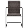 vidaXL Cantilever Dining Chairs 4 pcs Dark Brown Faux Leather