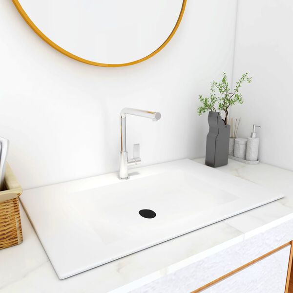 vidaXL Built-in Wash Basin 800x460x130 mm SMC White