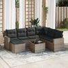 vidaXL 8 Piece Garden Sofa Set with Cushions Grey Poly Rattan
