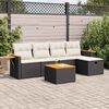 vidaXL 6 Piece Garden Sofa Set with Cushions Black Poly Rattan