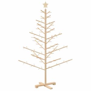 vidaXL Wooden Christmas Tree with Stand Natural 150 cm Solid pine wood