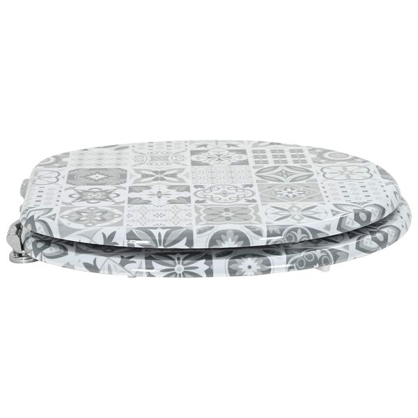 vidaXL Soft-Close Toilet Seat Grey 44 x 38 cm MDF board