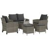 vidaXL 6 Piece Garden Sofa Set with Cushions Grey Poly Rattan