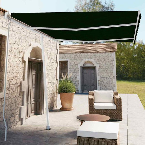 vidaXL Freestanding Manual Retractable Awning 350x250 cm Anthracite