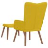 vidaXL Relaxing Chair with a Stool Mustard Yellow Velvet