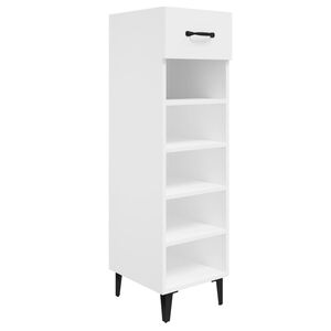 vidaXL Shoe Cabinet High Gloss White 30x35x105 cm Engineered Wood
