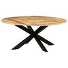 vidaXL Dining Table Round 175x75 cm Rough Mango Wood