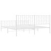 vidaXL Metal Bed Frame without Mattress with Footboard White 180x200cm