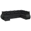 vidaXL 8 Piece Garden Sofa Set with Cushions Black Poly Rattan