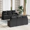vidaXL Sofa Set with Cushion Manual 7 pcs Black Poly Rattan