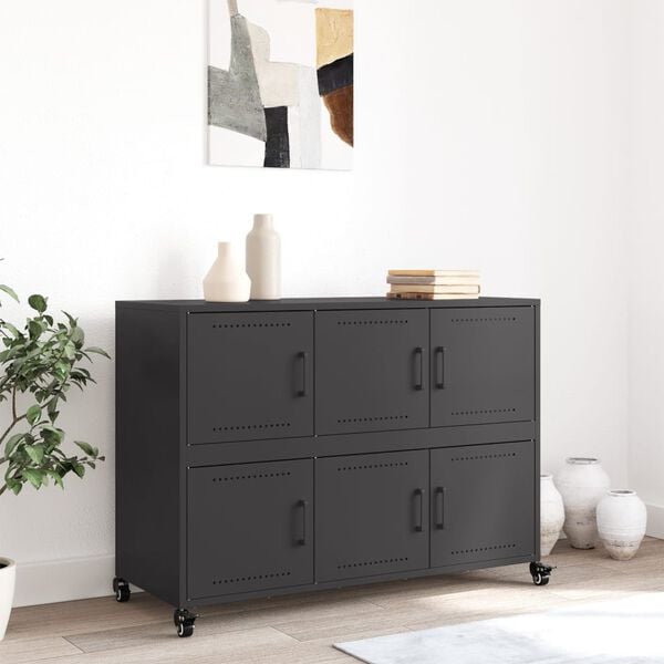 vidaXL Sideboard Black 100.5x39x72 cm Steel