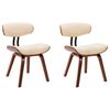 vidaXL Dining Chairs 2 pcs Cream Bent Wood and Faux Leather