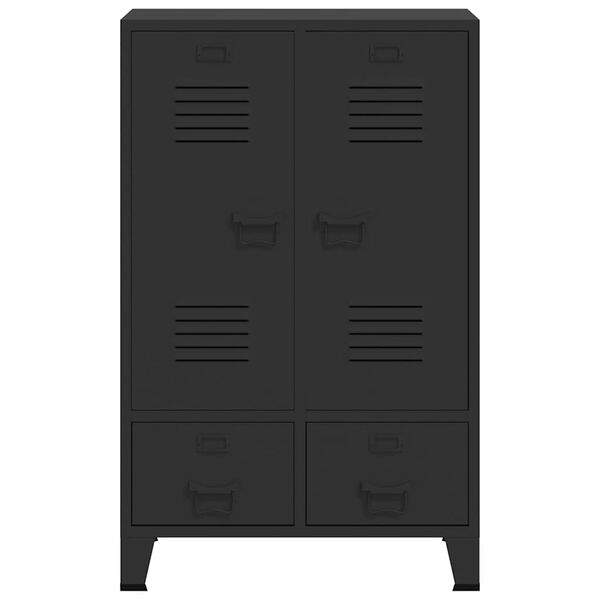 vidaXL Wardrobe Metal Industrial Style 67x35x107 cm Black