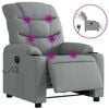 vidaXL Electric Massage Recliner Chair Light Grey Fabric