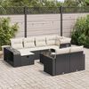 vidaXL 11 Piece Garden Sofa Set with Cushions Black Poly Rattan