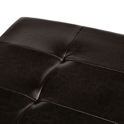 Brown Faux Leather Folding Storage Seat Bench Stool Ottoman