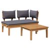 vidaXL Garden Bench and Table Set 2 pcs Grey and Brown Solid Teak wood