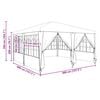 vidaXL Party Tent White 400 x 400 x 266 cm Polyethylene