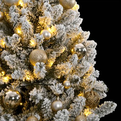 vidaXL Artificial Hinged Christmas Tree 300 LEDs & Ball Set 180 cm