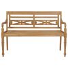 vidaXL Batavia Bench with Blue Cushion 150 cm Solid Teak Wood