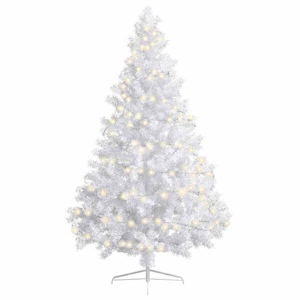 vidaXL Artificial Half Pre-lit Christmas Tree with Stand White 210 cm PVC