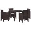 vidaXL Garden Dining Set 5 pcs Brown Polypropylene