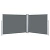 vidaXL Side Awning | Anthracite | Polyester with PU coating, steel, aluminium