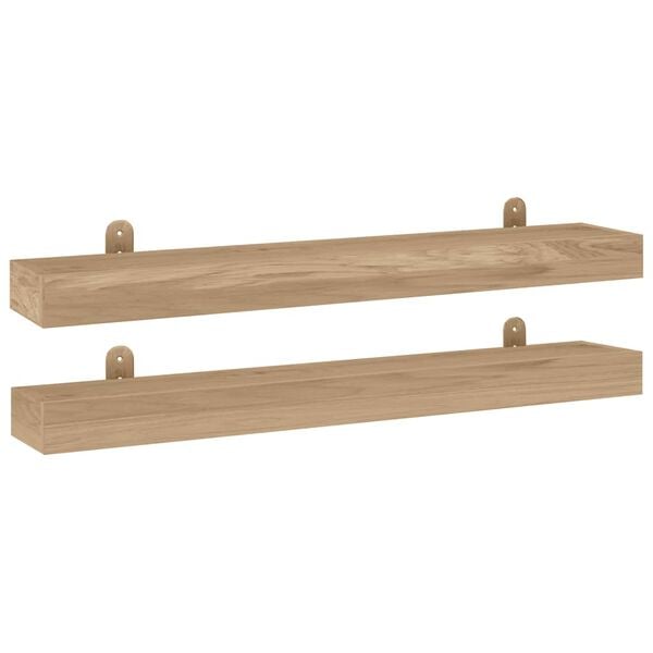 vidaXL Wall Shelves 2 pcs 90x15x4 cm Solid Wood Teak