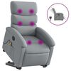 vidaXL Electric Stand up Massage Recliner Chair Light Grey Fabric
