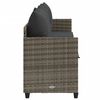 vidaXL Sun Lounger with Cushions Grey Poly Rattan