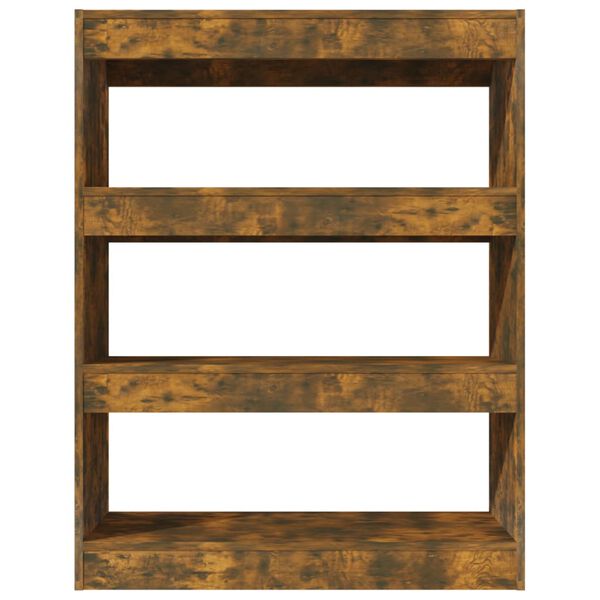 vidaXL Book Cabinet/Room Divider Smoked Oak 80x30x103 cm Engineered wood