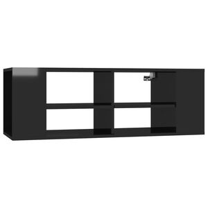 vidaXL TV Cabinet | High gloss black | Engineered Wood | 102 x 35 x 35 cm