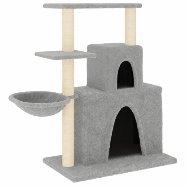 vidaXL Cat Tree with Sisal Scratching Posts Light Grey 83 cm