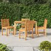 vidaXL 5 Piece Garden Dining Set Solid Wood Teak