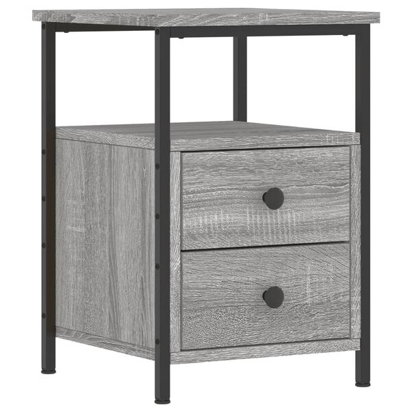 vidaXL Bedside Cabinet Grey Sonoma 34x35.5x50 cm Engineered Wood