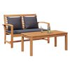 vidaXL Bench Brown and Dark Grey 110 x 66 x 76 cm Solid Teak Wood