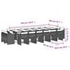 vidaXL 17 Piece Garden Dining Set with Cushions Black Poly Rattan