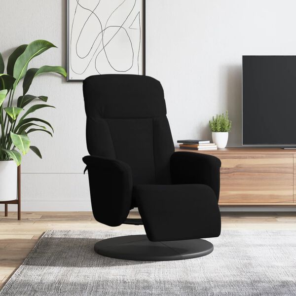 vidaXL Recliner Chair with Footrest Black Velvet