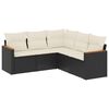 vidaXL Patio Sofa Set 5-Seaters Black and Cream