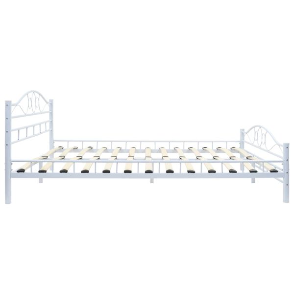 vidaXL Bed Frame without Mattress White Metal 137x187 cm Double