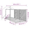 vidaXL Outdoor Dog Kennel with Roof Silver 2x6x2.5 m Galvanised Steel