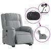 vidaXL Electric Stand up Massage Recliner Chair Light Grey Fabric