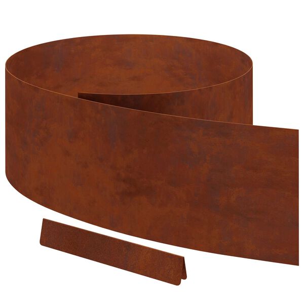 vidaXL Lawn Edging Rusty 450 x 0.05 x 25 cm Weathering Steel